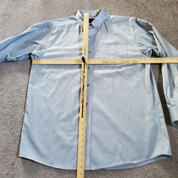 Ariat shirt Mens Large Blue Button Up Long Sleeve Twill - Picture 9 of 13